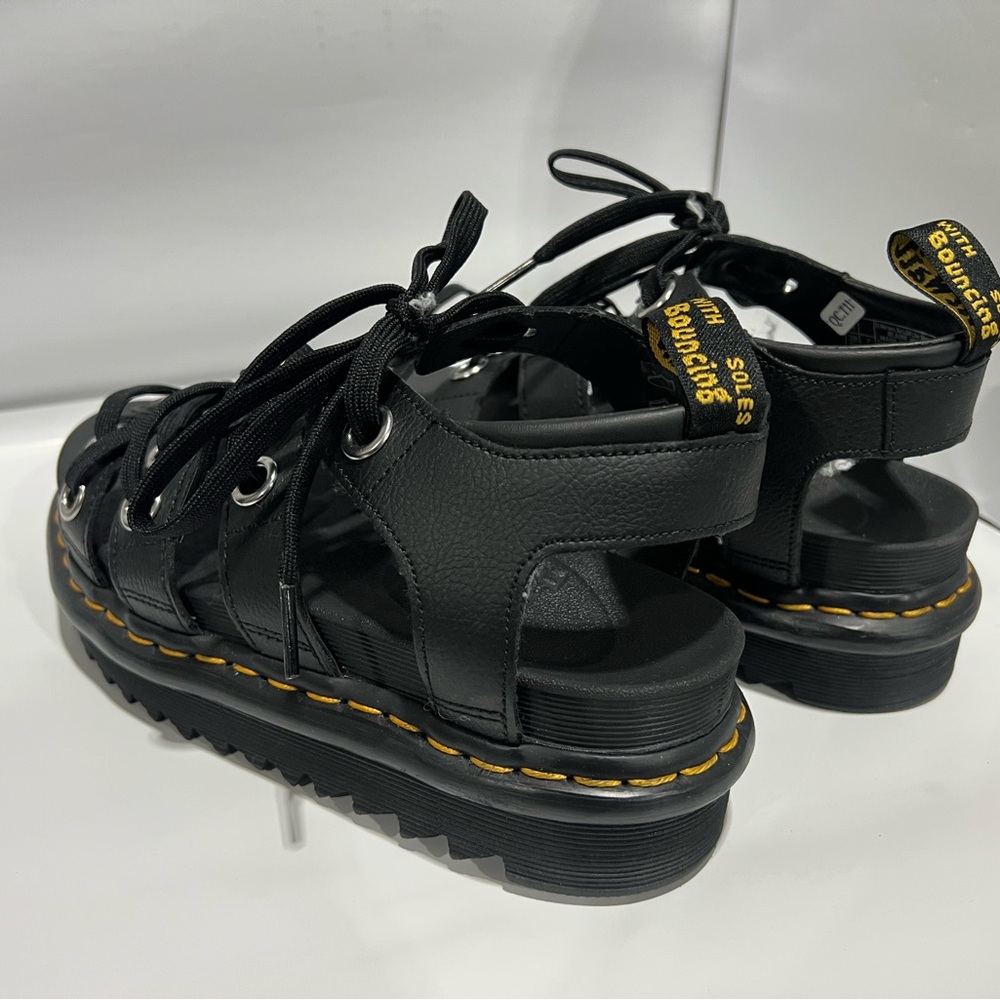 Dr. Martens Black Blaire Hardware Athena Leather Strap Sandals - Picture 6 of 10